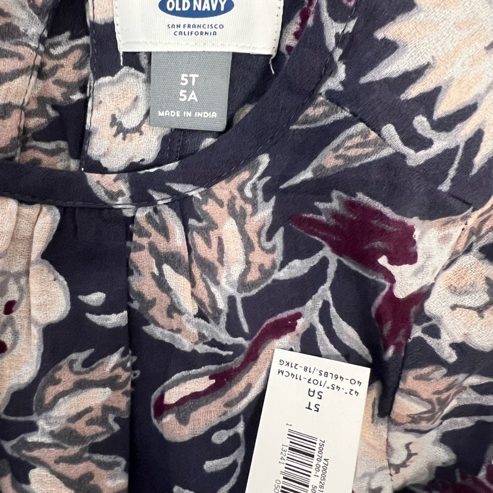 Old Navy girls floral long sleeve dress NWT size 5 - Picture 4 of 6